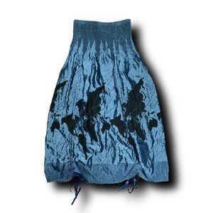 Vintage Y2K Lapis Drawcord World Map Skirt